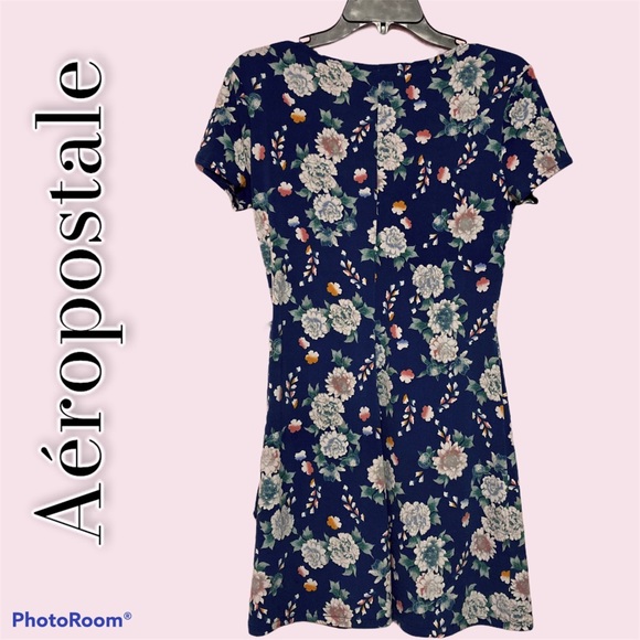 Aéropostale | Blue Floral Print Wrap Dress | - Picture 3 of 7